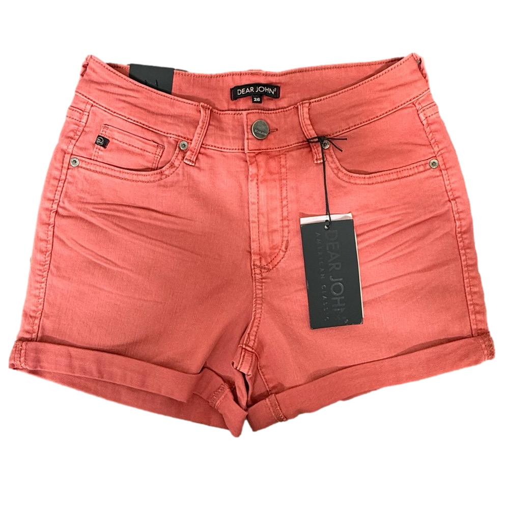 DEAR JOHN American Classic Women's Jean Shorts in Chalk Pink Coral Shorts